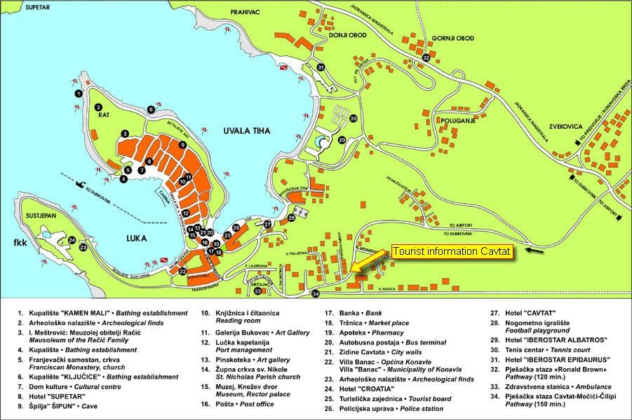 mapa cavtatu hrvatska 