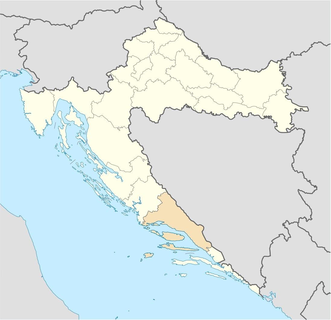 mapa dalmatinskom hrvatska 
