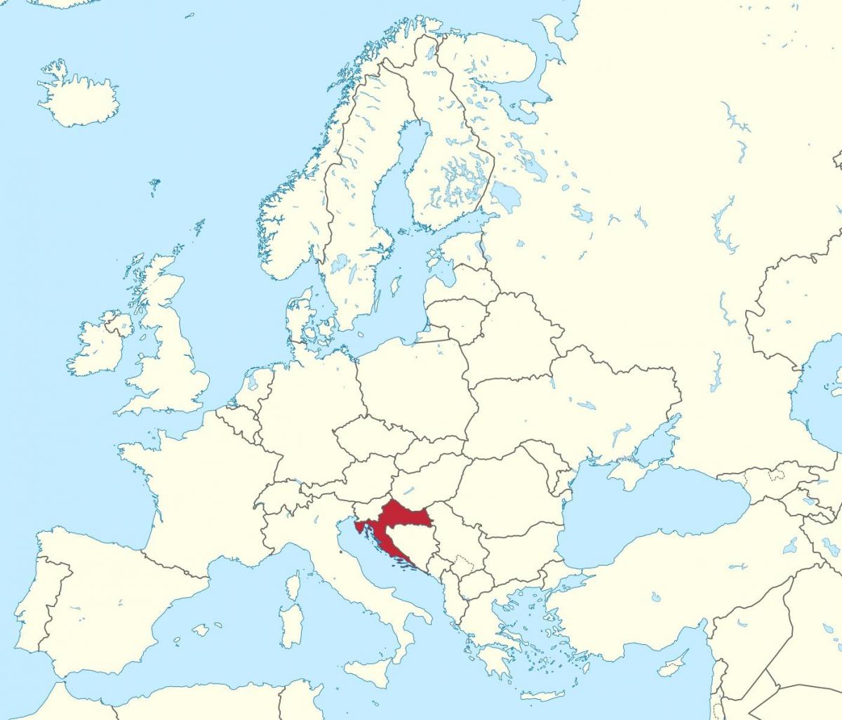 hrvatska na kartu europe