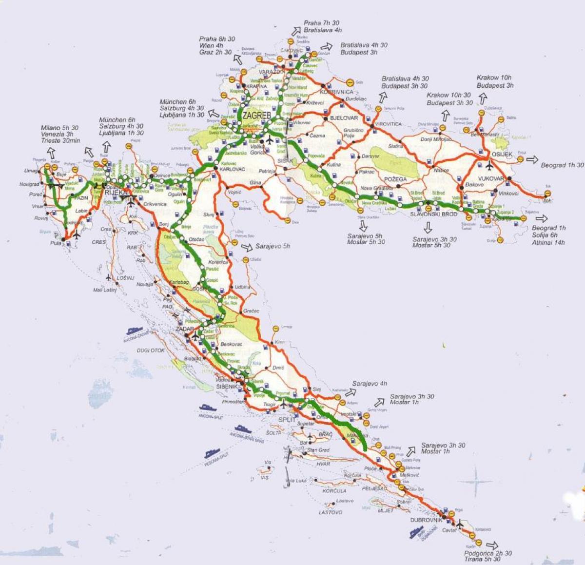 detaljne mapa puteva u hrvatskoj