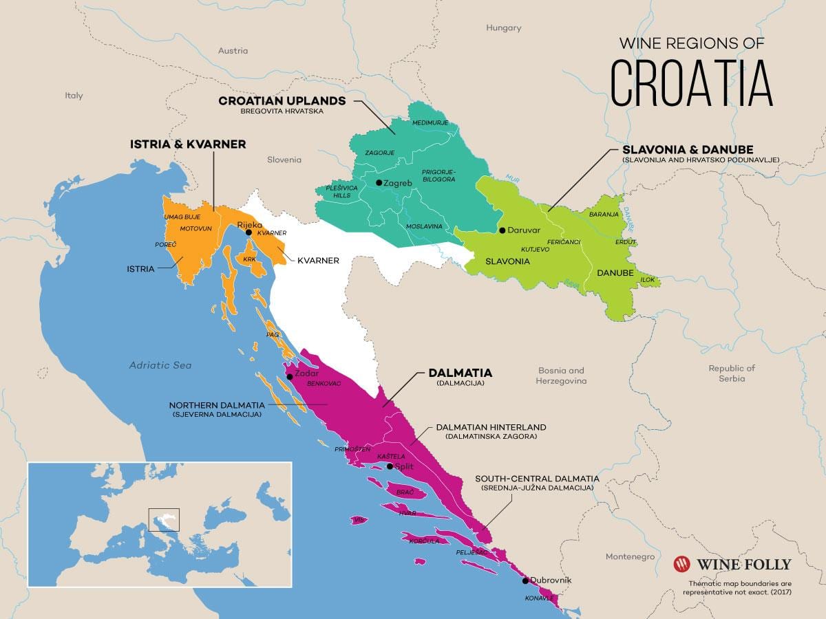 mapa hrvatske vinarija