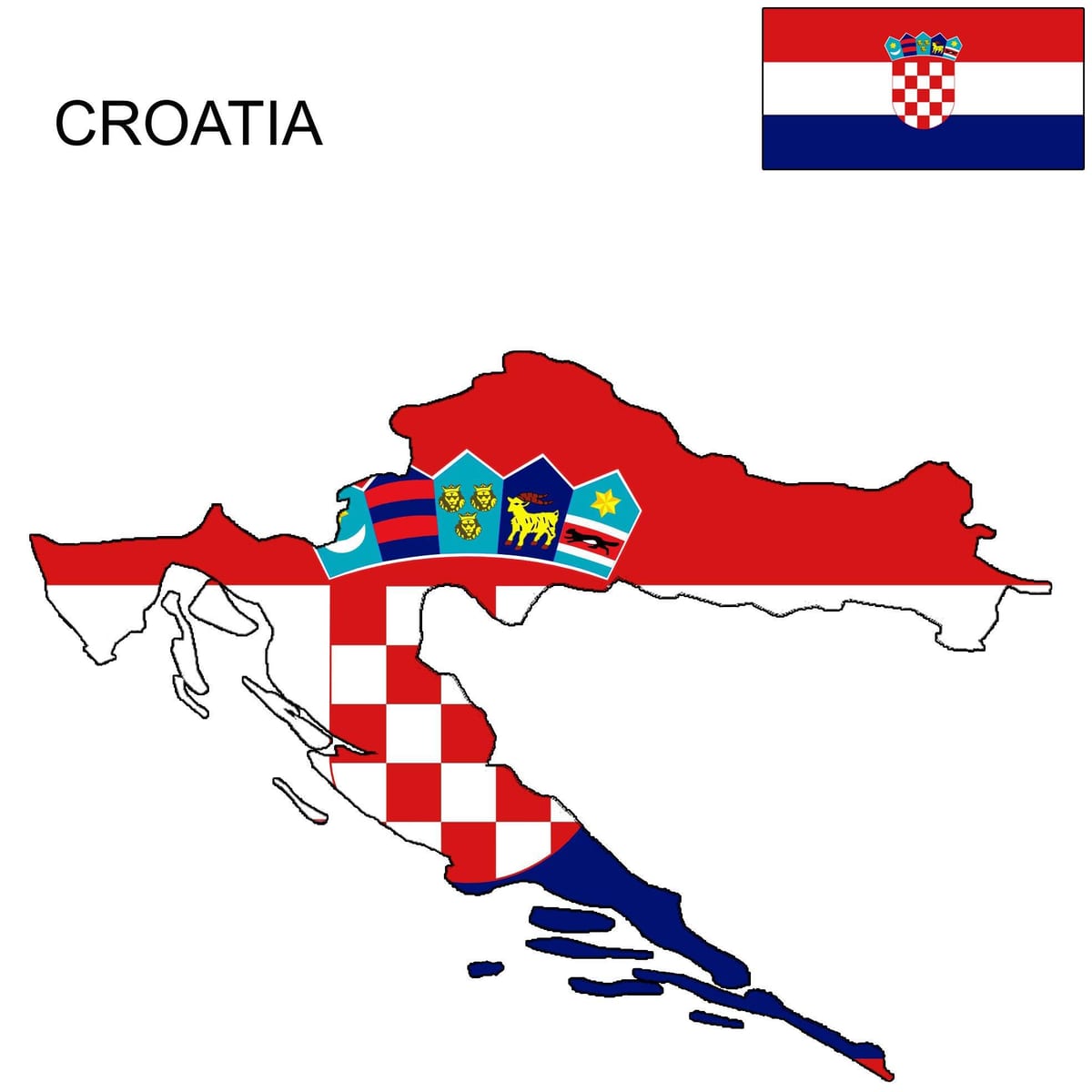 hrvatska mapu zastavu