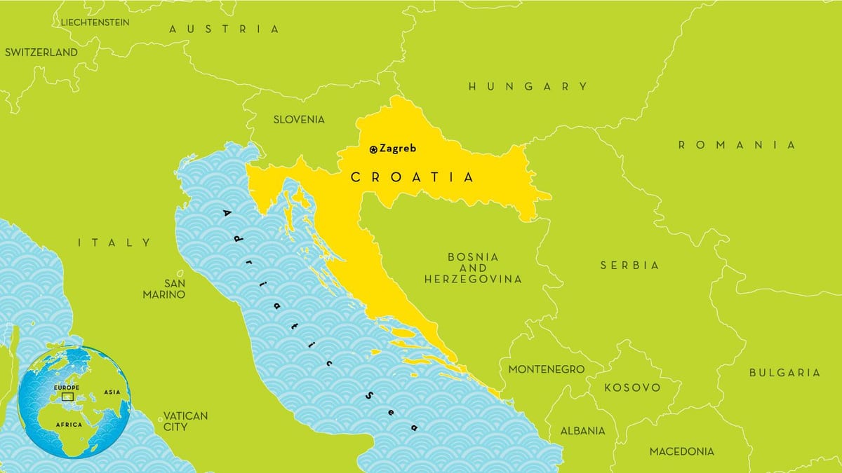 mapa zemlje blizu hrvatska