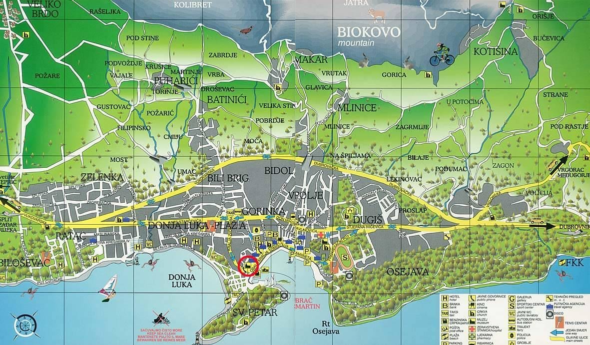 mapa makarska hrvatska