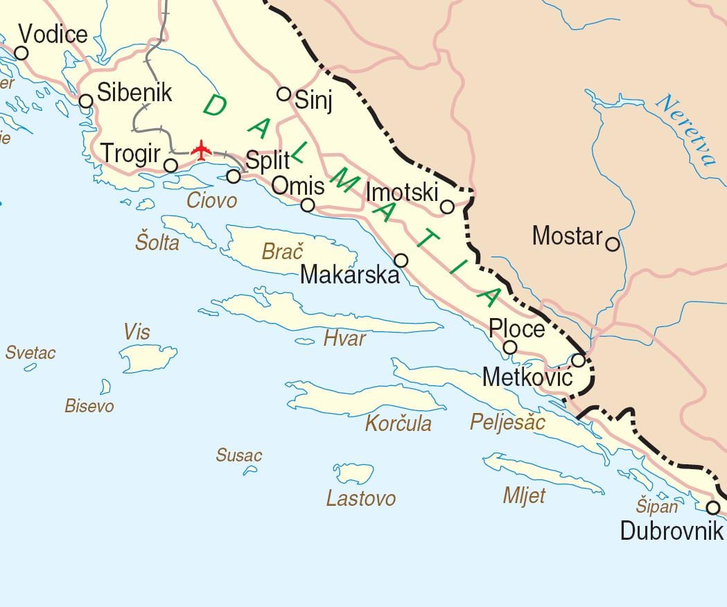 mapa jugu hrvatske