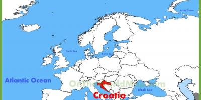 Hrvatska lokaciju na svijetu mapu