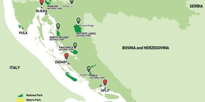 Mapa hrvatske nacionalnih parkova 