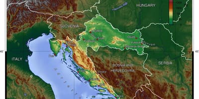 Mapa hrvatske topografske 