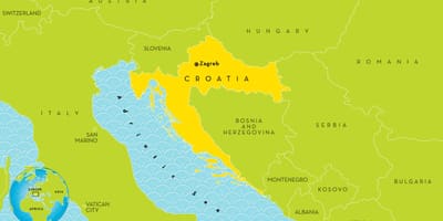 Mapa zemlje blizu hrvatska