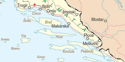 Mapa jugu hrvatske